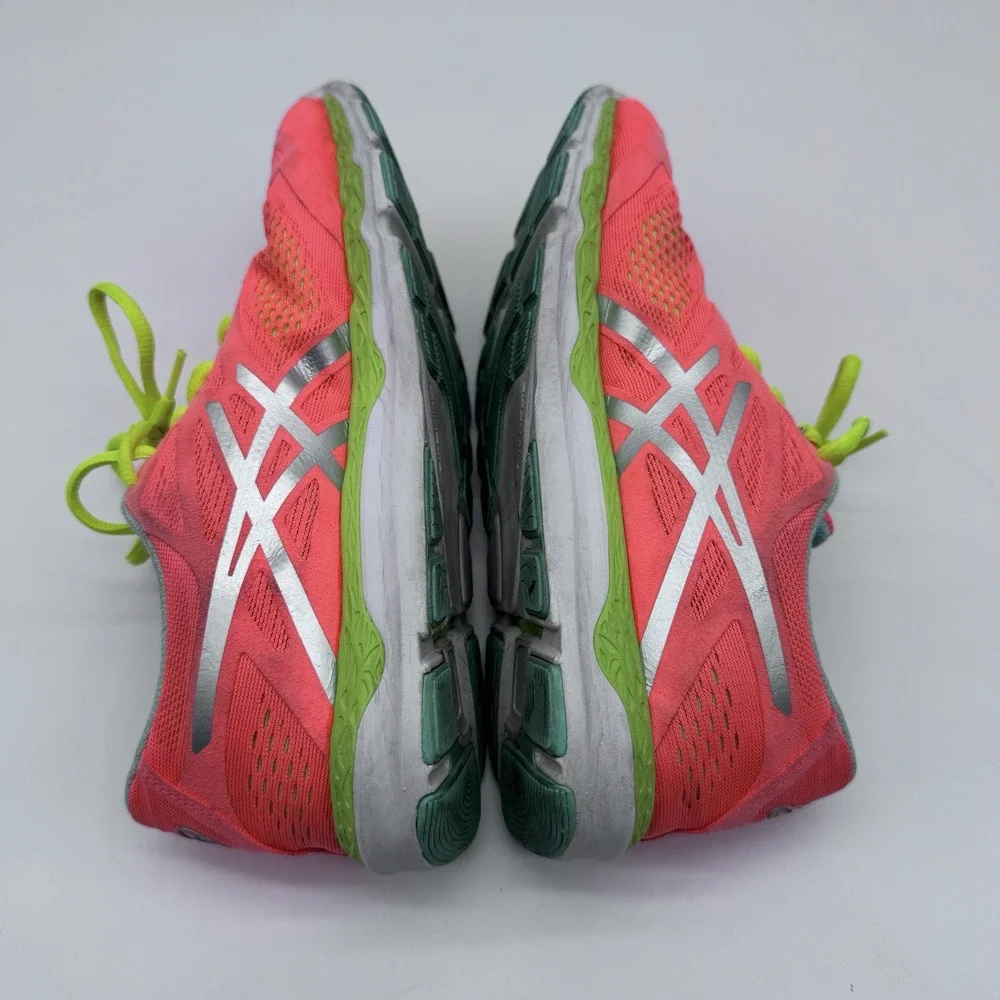 Asics Shoes Women 9.5 Low Top Lace Up Gym Orange Sneaker 33-FA Logo Run Cruise +